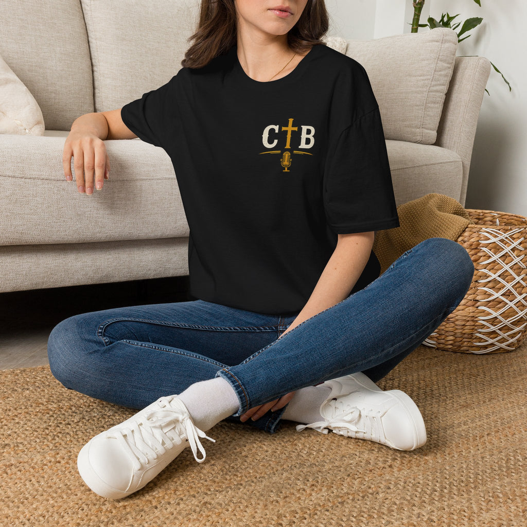 Christian Podcast T‑Shirt — CTB Logo Tee with Cross & Microphone
