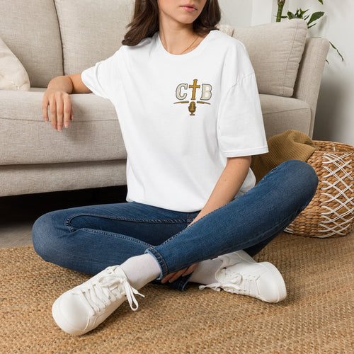 Christian Podcast T‑Shirt — CTB Logo Tee with Cross & Microphone