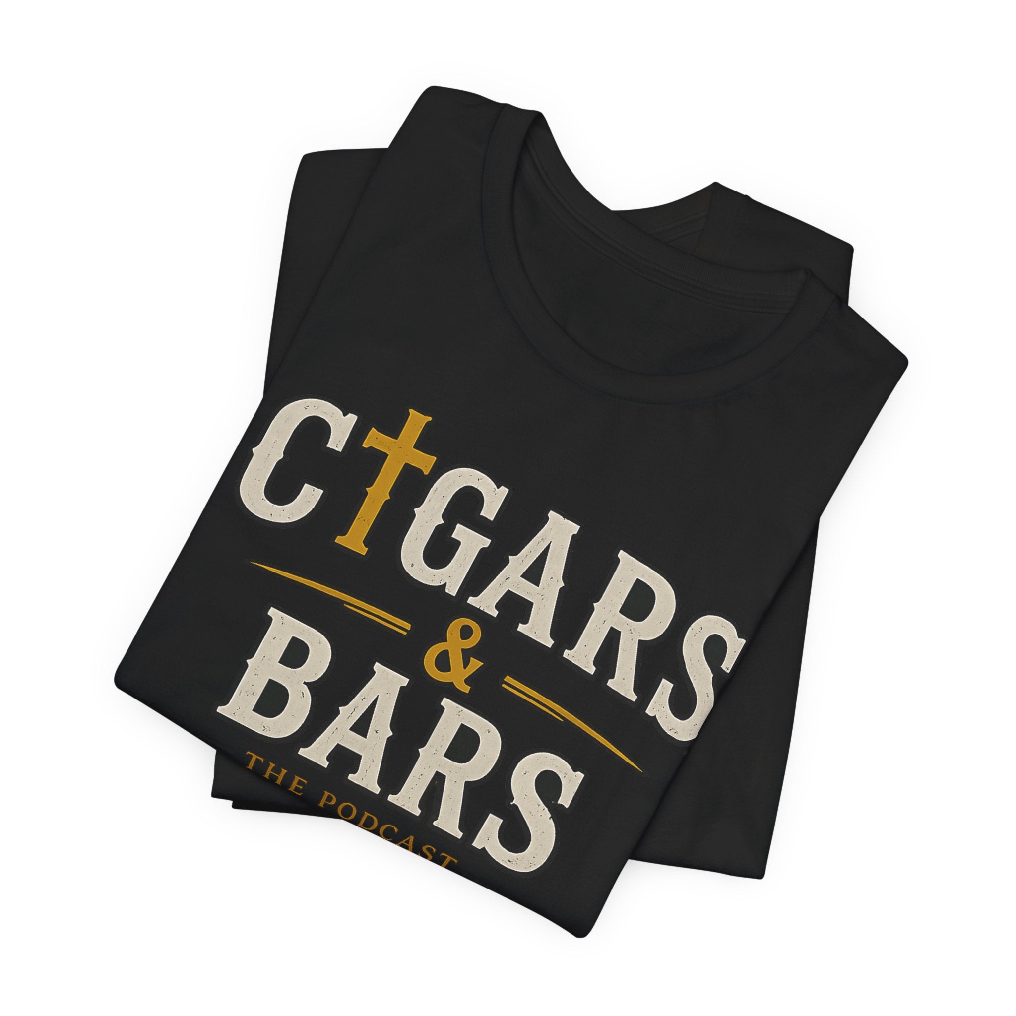 Cigars & Bars Podcast Tee — "Red Letters Brown Wrappers" Graphic T-Shirt