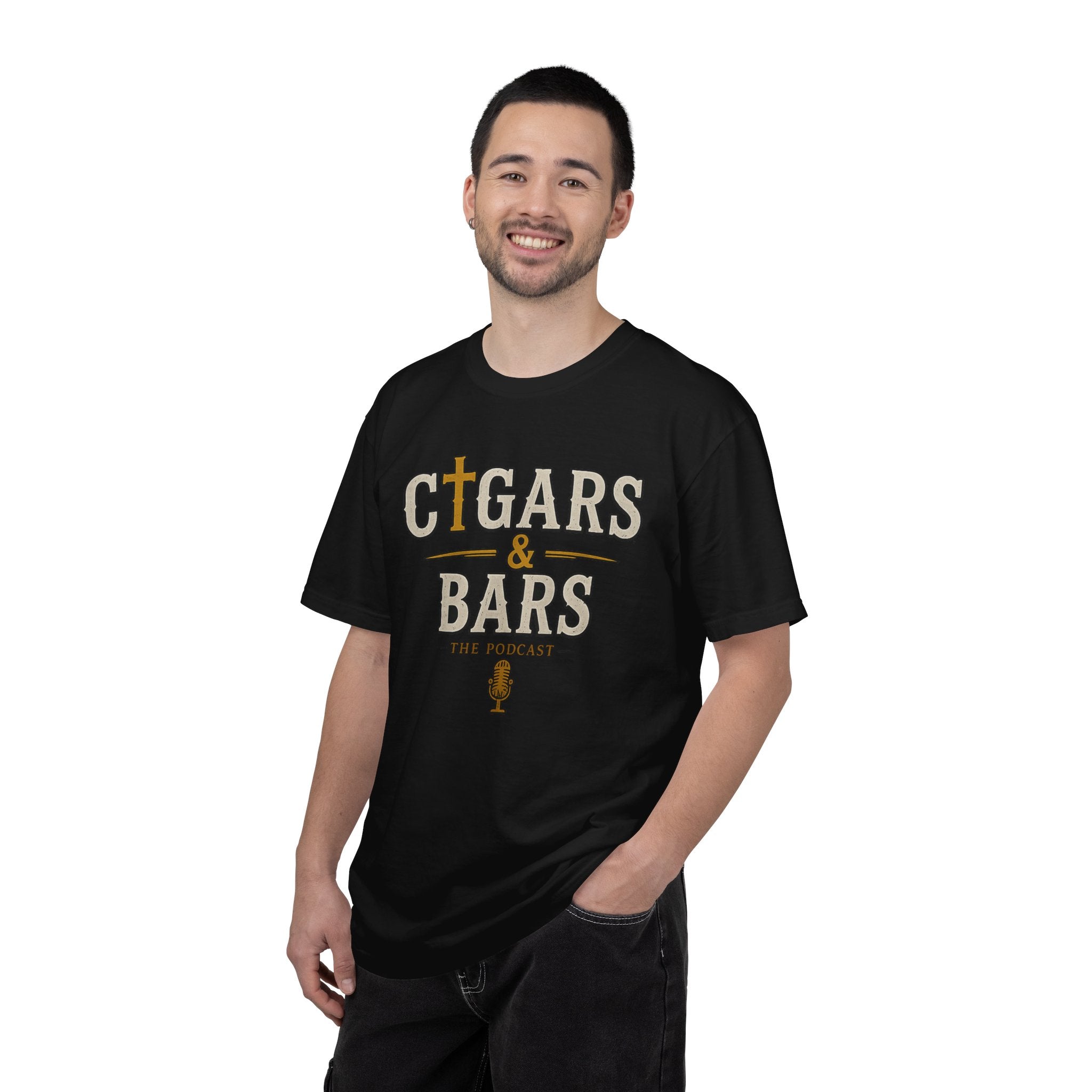 Cigars & Bars Podcast T-Shirt — “Faith So Strong Even My Ash Holds On” Graphic Tee