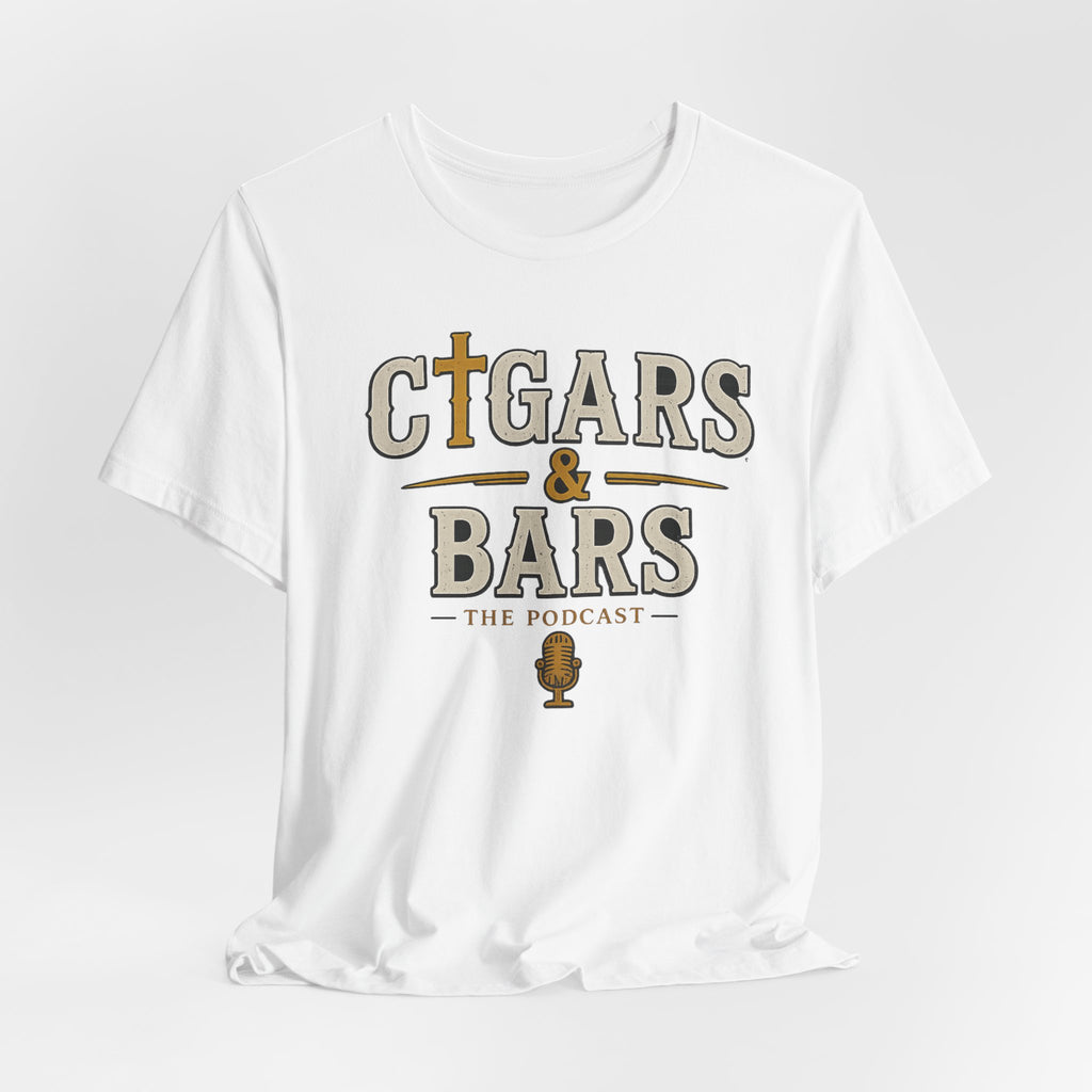 Cigars & Bars Podcast Tee — "Red Letters Brown Wrappers" Graphic T-Shirt