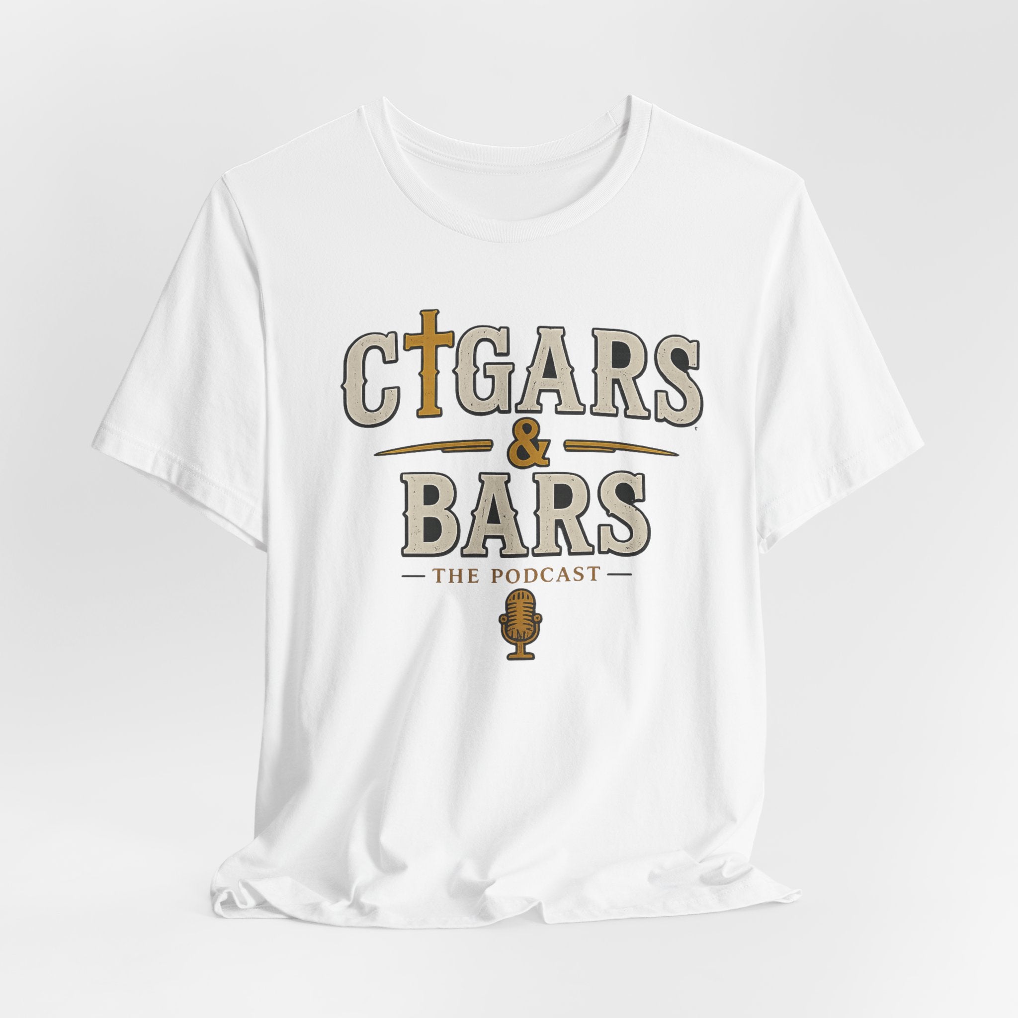 Cigars & Bars Podcast Tee — "Red Letters Brown Wrappers" Graphic T-Shirt