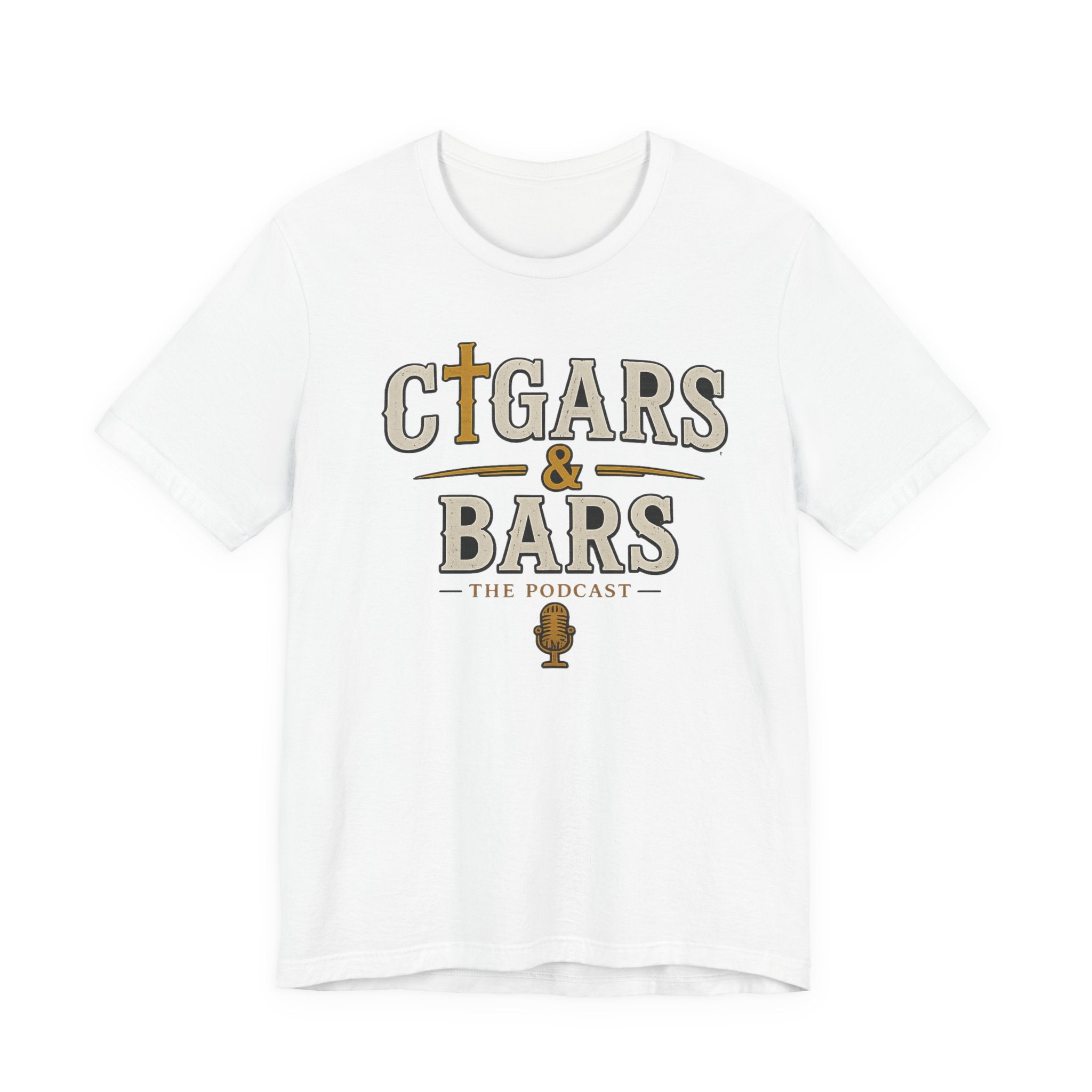 Cigars & Bars Podcast Tee — "Red Letters Brown Wrappers" Graphic T-Shirt