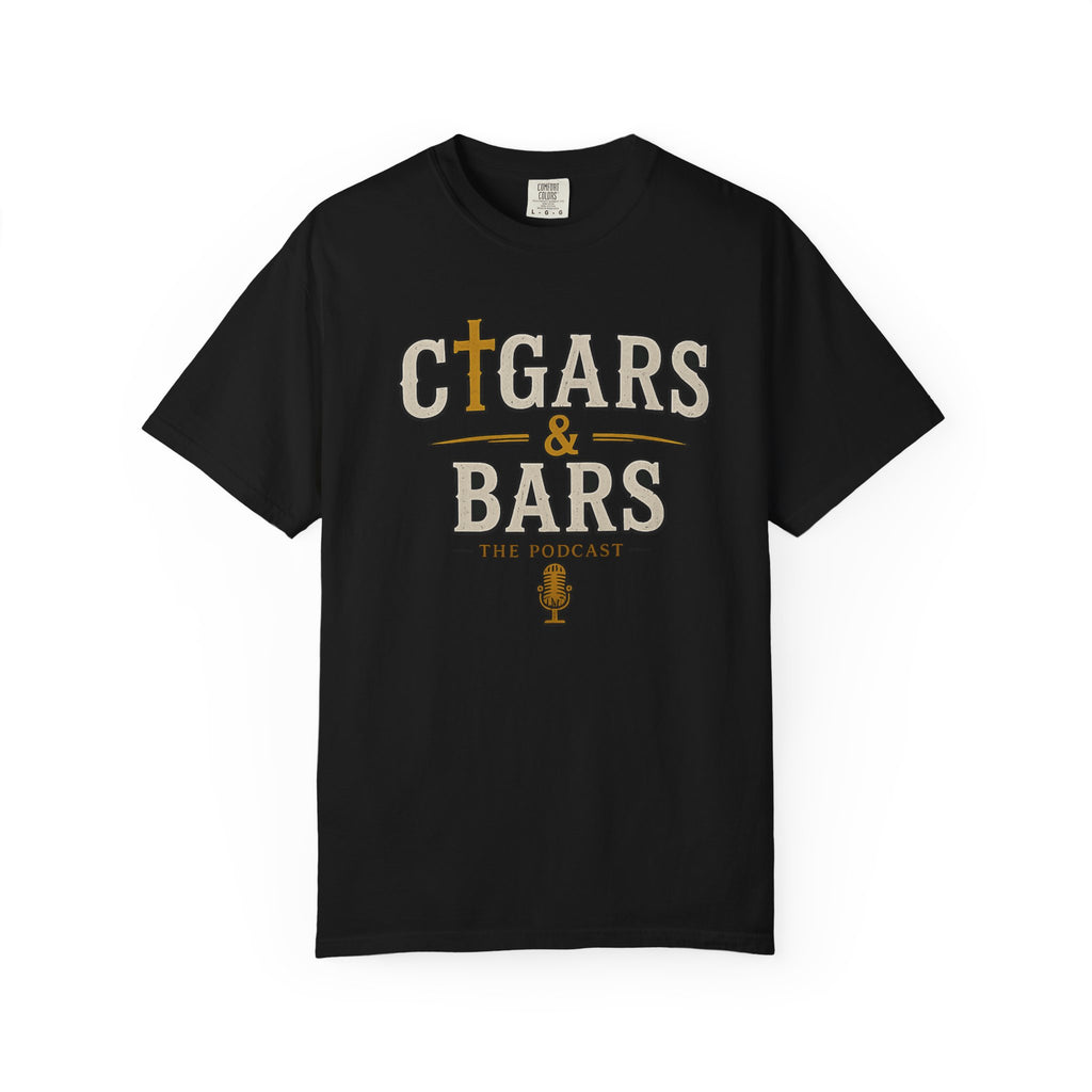 Cigars & Bars Podcast T-Shirt — “Faith So Strong Even My Ash Holds On” Graphic Tee
