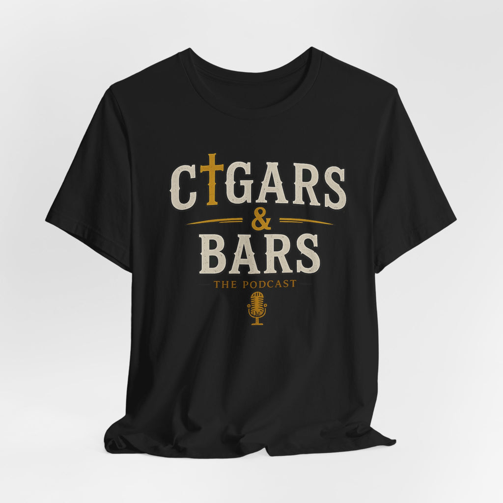 Cigars & Bars Podcast Tee — "Red Letters Brown Wrappers" Graphic T-Shirt